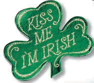 Kiss Me I'm Irish Badge with Self-Adhesive Backing