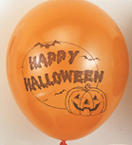 11" Orange Happy Halloween Balloons