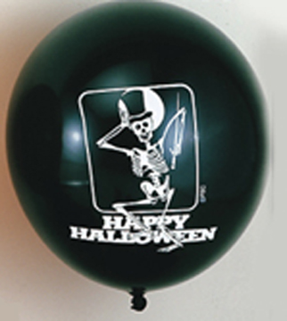 11" Black Happy Halloween Balloons