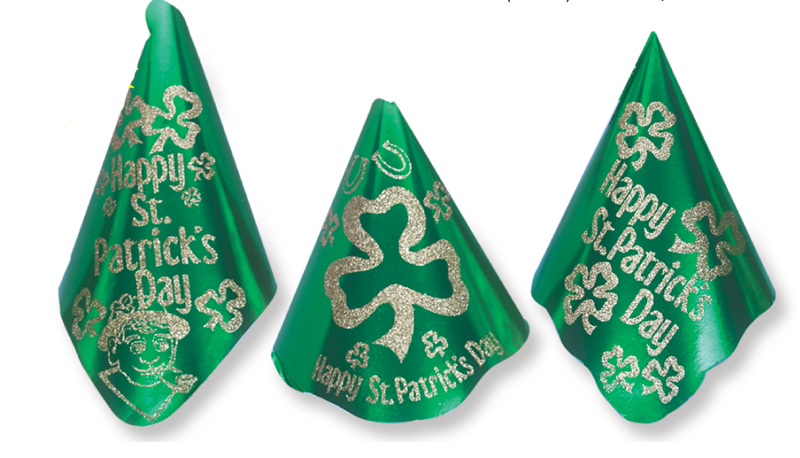 Happy St. Patrick's Day Foil Glitter Hats
